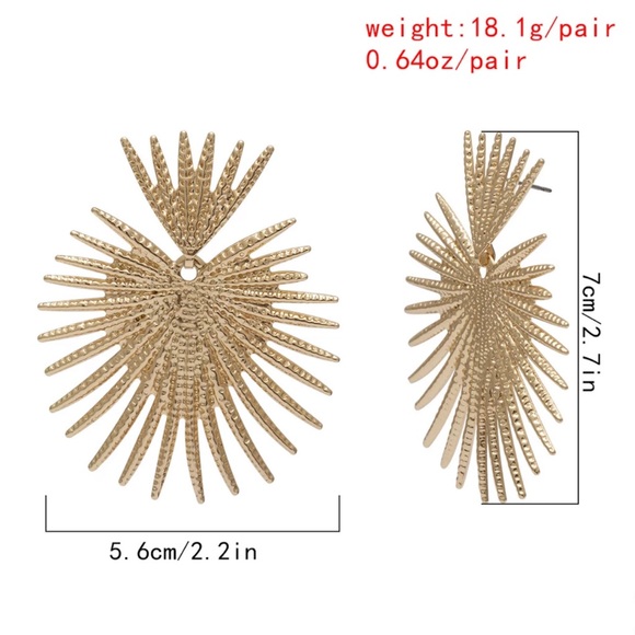 White gold plated Big earrings - Picture 4 of 5